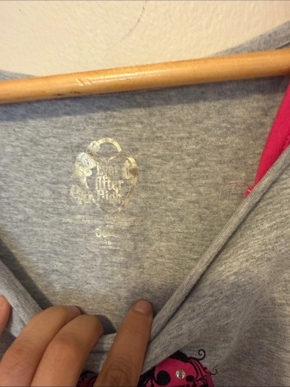 Justice Grey Tank Top with Hot Pink Graphic and Trim